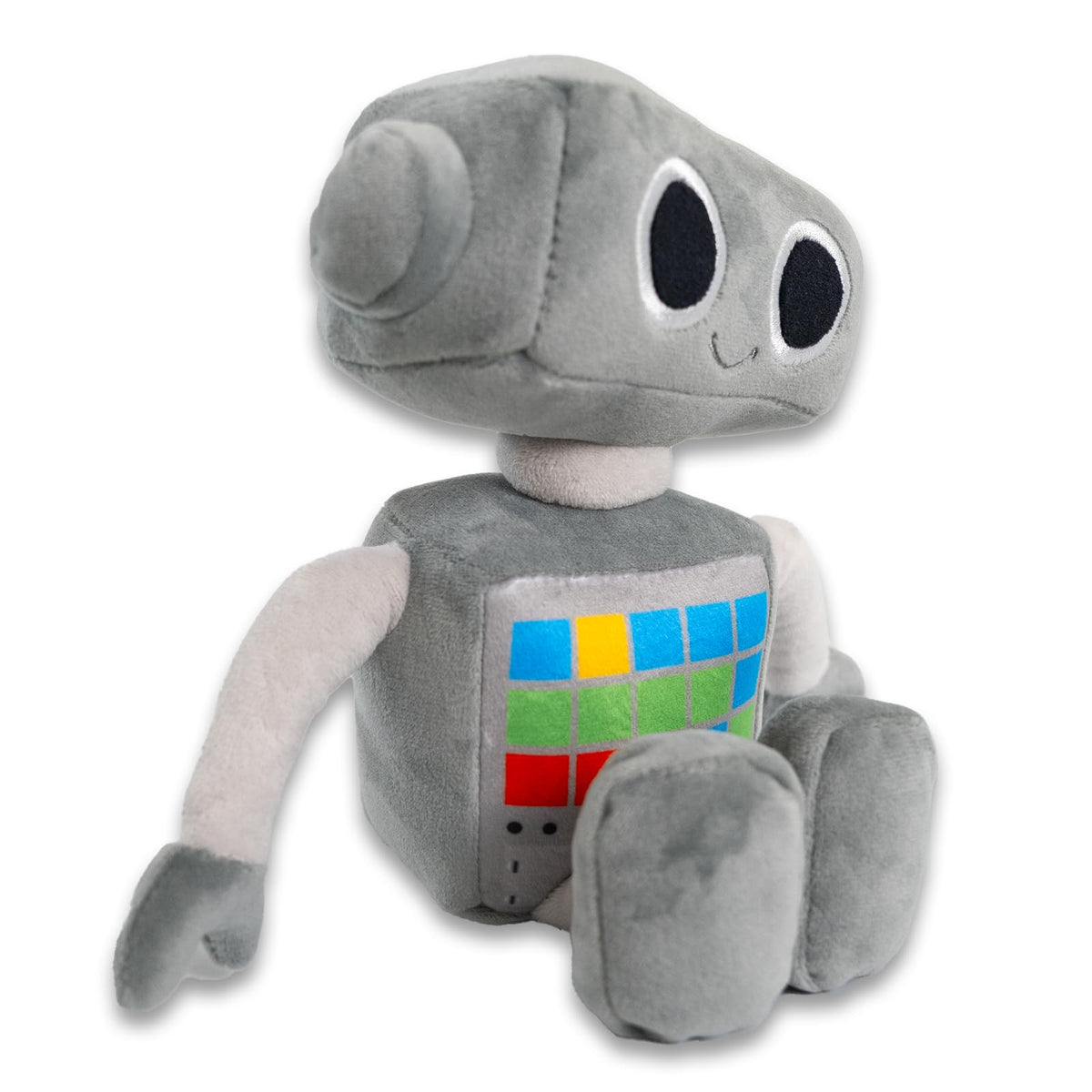 Listener Kids Jett the Robot plush face close-up with friendly features.