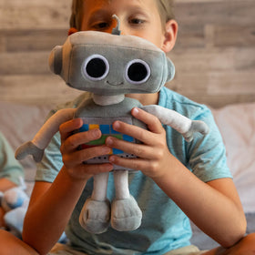 Listener Kids Jett the Robot plush palm-sized for small hands.