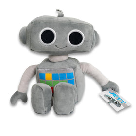 Listener Kids Jett the Robot plush side view highlighting compact size.