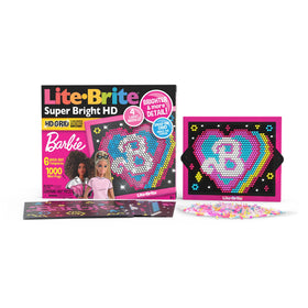 Lite Brite Barbie Edition brighter grid highlights vivid colors for creative play.