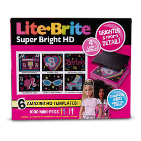 Lite Brite Barbie Edition USB port enables flexible power options for play anywhere.