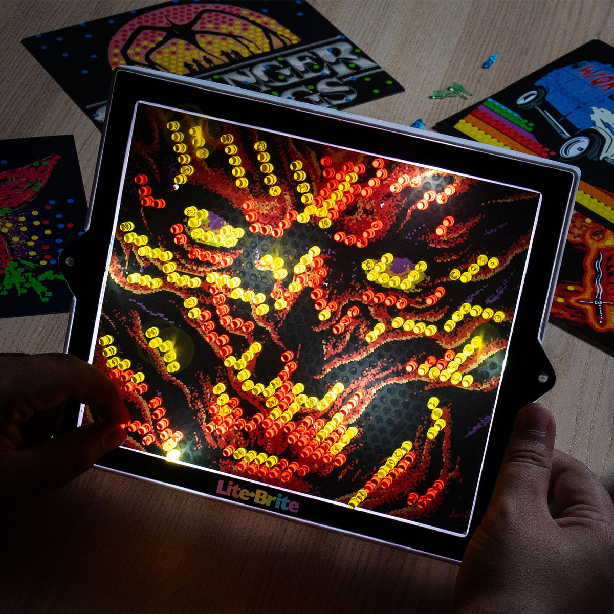 Lite-Brite Color POP! Vecna rise moment illuminates vivid color for decor.