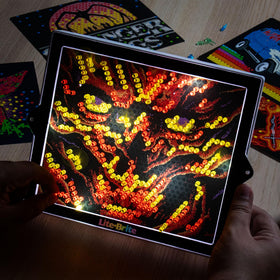 Lite-Brite Color POP! Vecna rise moment illuminates vivid color for decor.