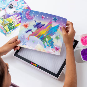 Lite-Brite Color Pop translucent HD screen enhances glow in every peg