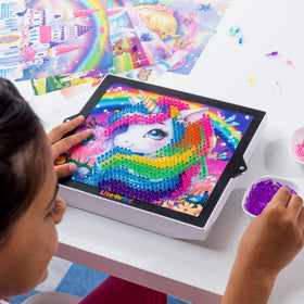 Lite-Brite Color Pop Twinkle Palace template features a glowing castle scene