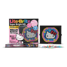 Lite Brite Hello Kitty Edition grid with vibrant LEDs for clear, glowing art sessions, great for late-night creativity