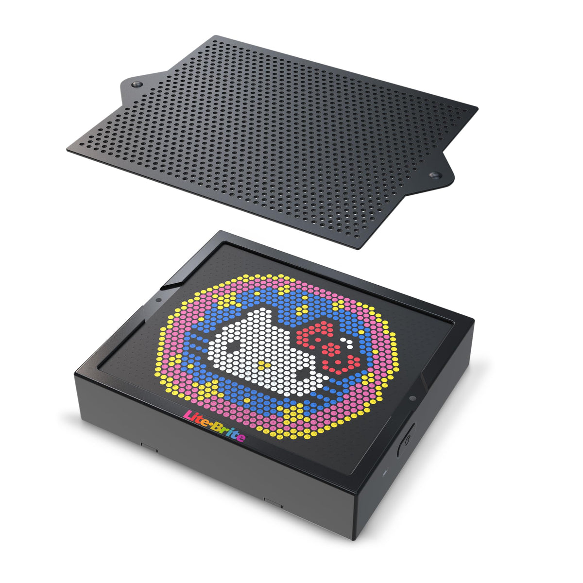 Lite Brite Hello Kitty Edition snap-on grid keeps templates securely aligned for bright results every time