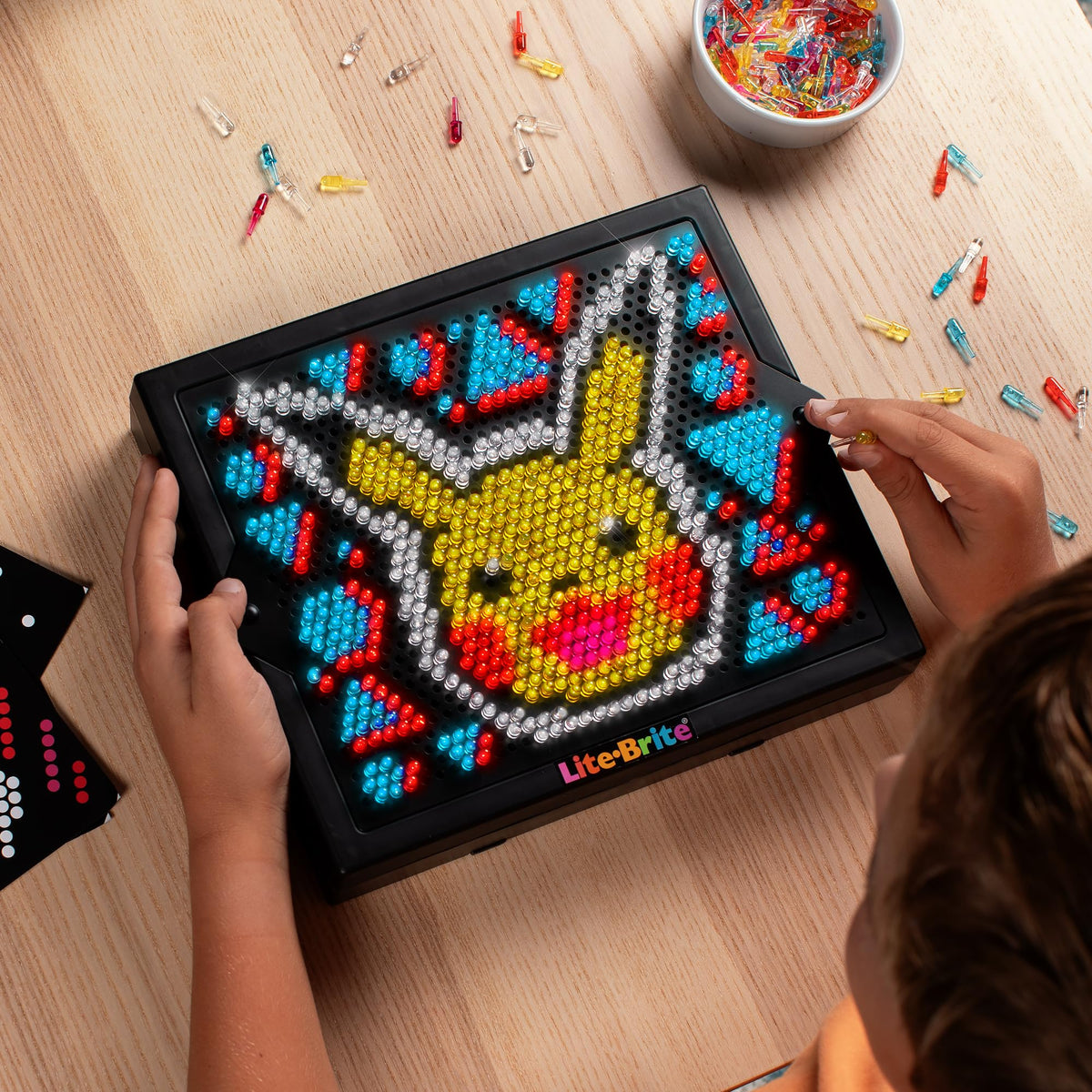 Lite Brite Pokemon Edition snap-on grid lets art shine with easy template placement