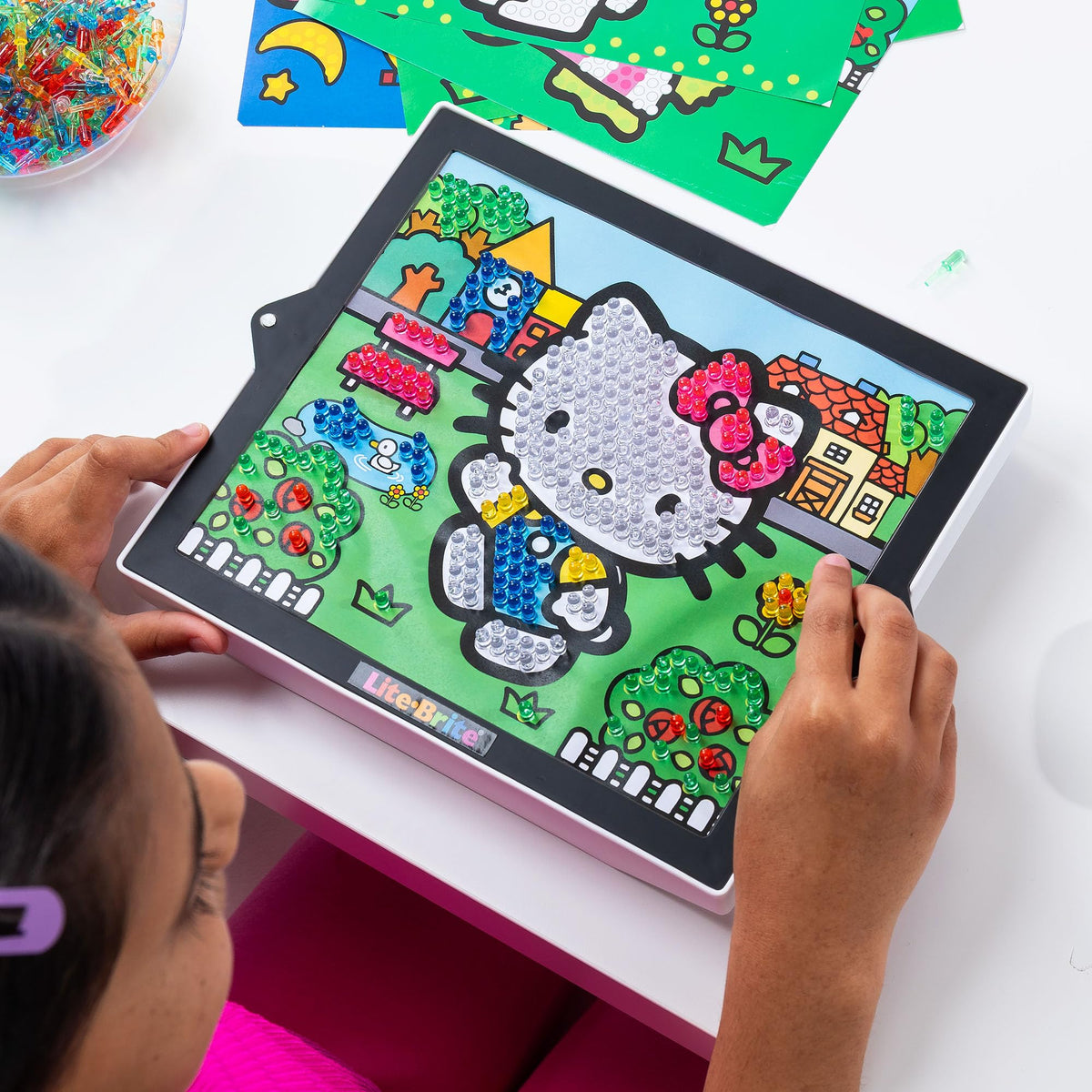 Lite-Brite ColorPOP templates via QR code invite new designs at home
