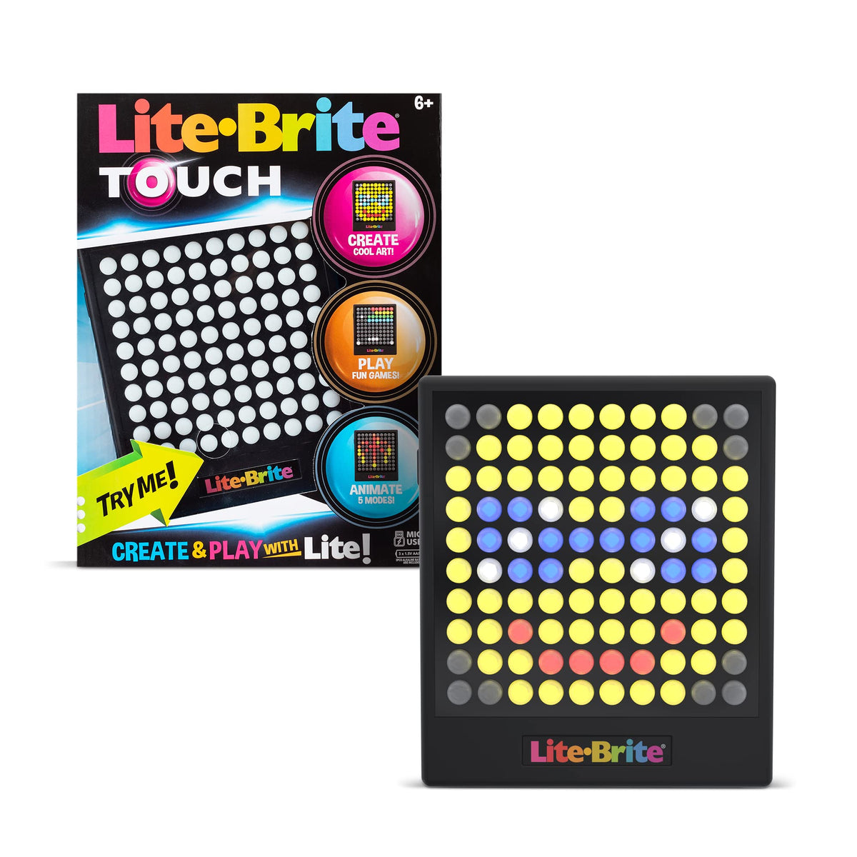 Lite-Brite Touch button panel lights up with colors for art creation