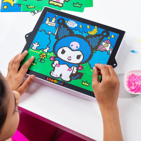 Lite-Brite translucent HD screen adds glow through pegs for vibrant scenes