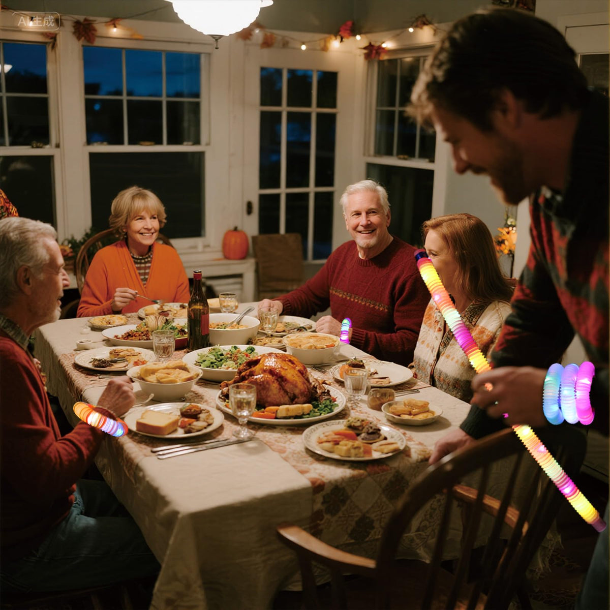 LitFP Christmas and Halloween party decor glow sticks brighten celebrations.