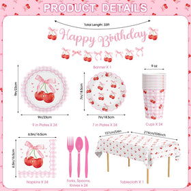 Litmitfu cherry dessert plates 7in ideal for sweet treats