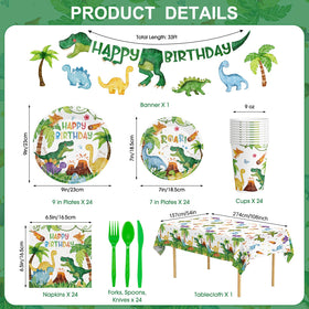 Litmitfu dinosaur cups provide sturdy beverages and quick cleanup after the party.