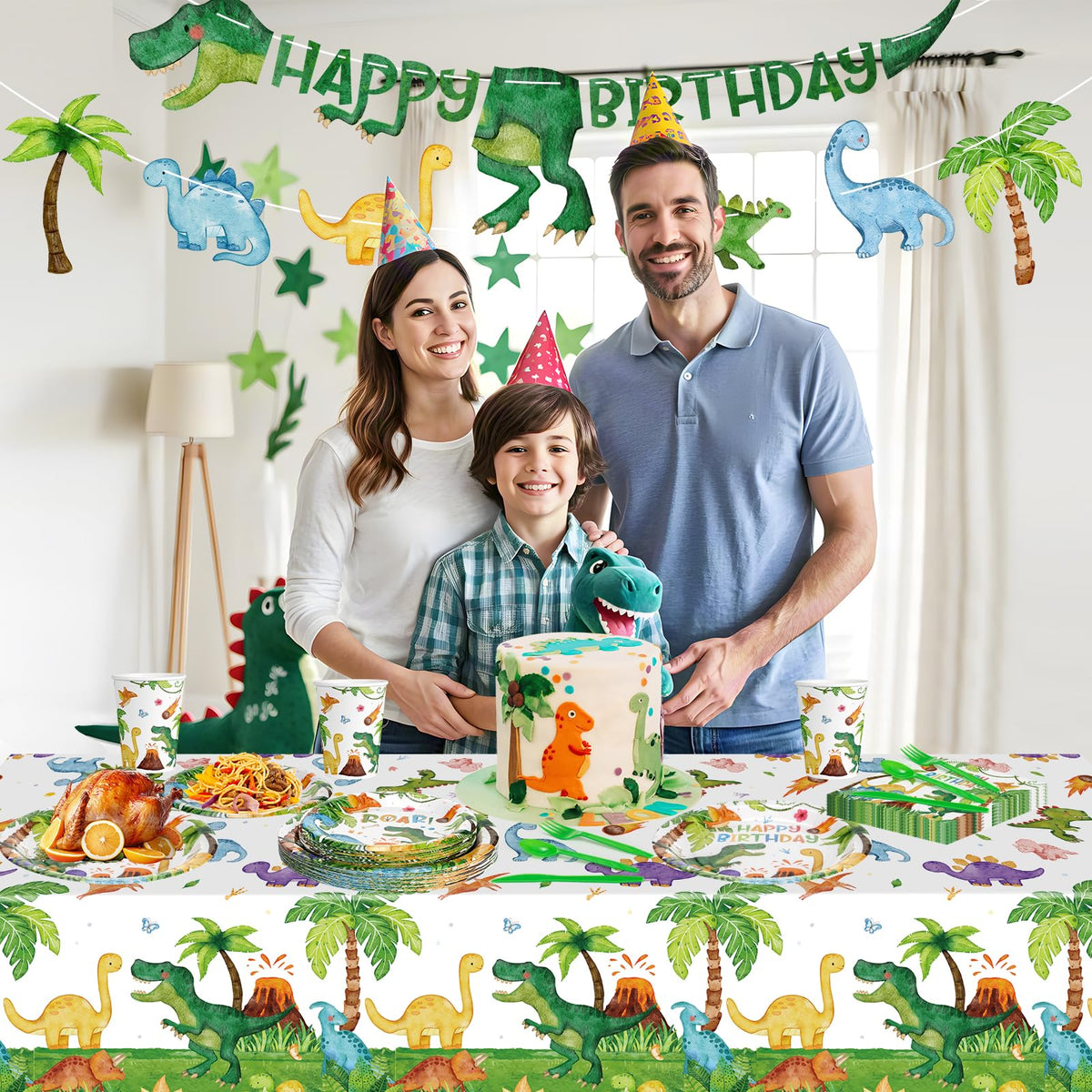 Litmitfu dinosaur dessert plates with bold art and simple disposal.