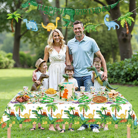 Litmitfu dinosaur tablecloth protects surfaces and enhances Jurassic vibes.