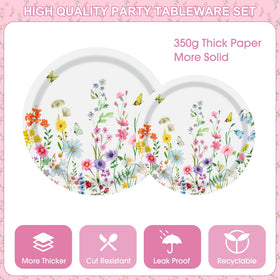 Litmitfu Floral Cups 9 oz provide sturdy contents with a floral touch.