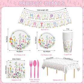 Litmitfu Floral Dinner Plates 9 inch feature bold petals for easy, stylish serving.