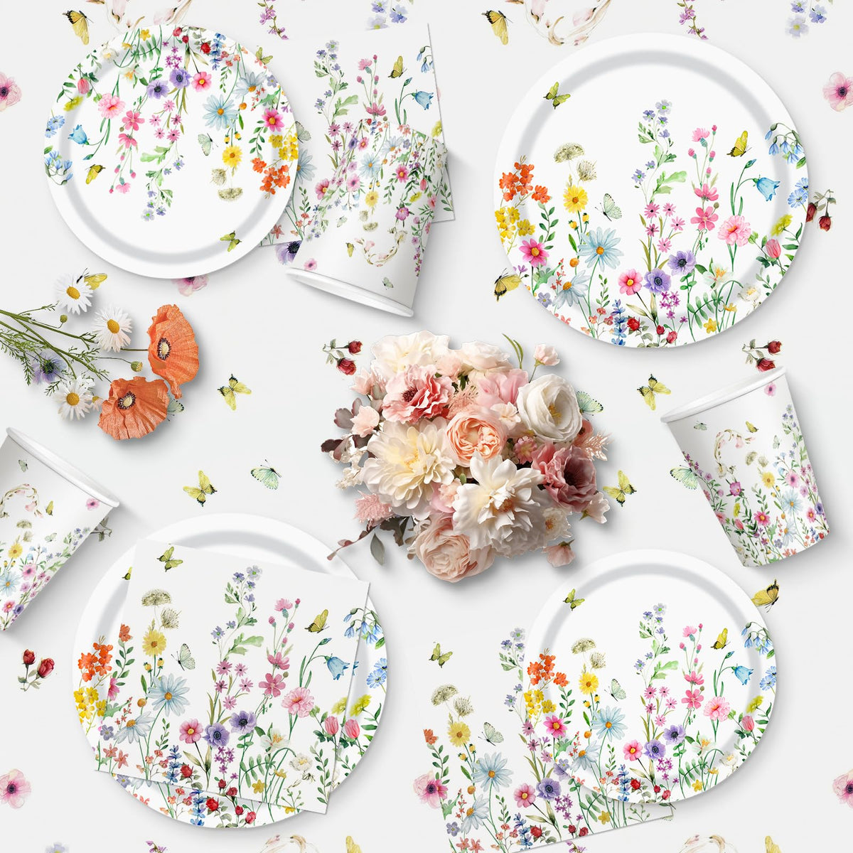 Litmitfu Flower Party Supplies Kit bundles essentials for a ready-to-use celebration.