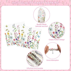 Litmitfu Wildflower Napkins absorb spills while enhancing springtime aesthetics.