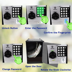 Litpggy Kids Safe Bank fingerprint panel enables quick secure access.