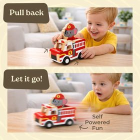 Little Acorn mix and match characters fit into cars for imaginative storytelling.
