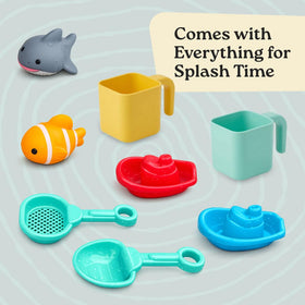 Little Acorn water table tippy-cup encourages tipping and cooperative play.