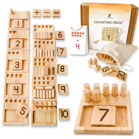 Little Bud Kids Counting Pegs ten-frame board boosts early number sense and pattern recognition.