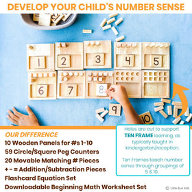 Little Bud Kids number panels movable pegs support hands-on counting and simple operations.