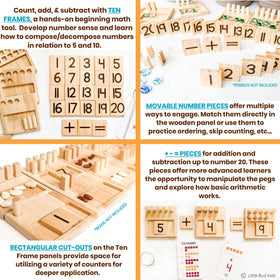 Little Bud Kids Odd-even peg shapes aid patterning and number recognition.