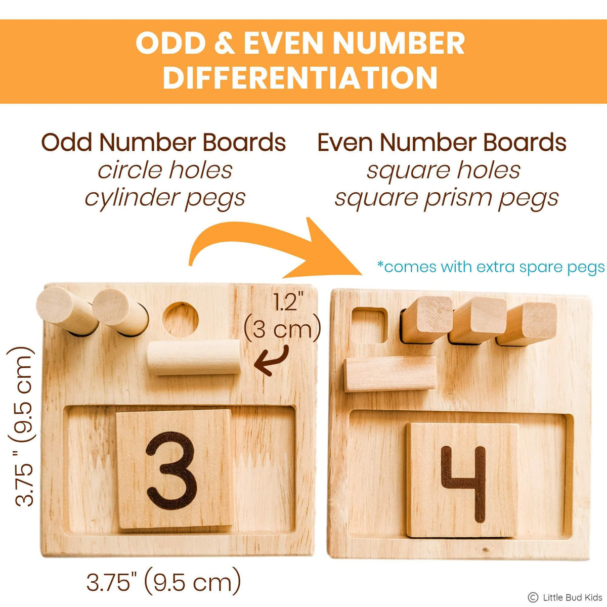 Little Bud Kids Peg shapes for self-correction promote independent learning.