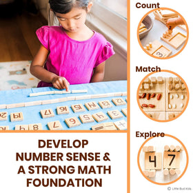 Little Bud Kids Wooden number boards for versatile early math play.