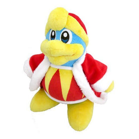 Little Buddy Kirby Adventure King Dedede plush side view, ideal for shelf display and gifting.