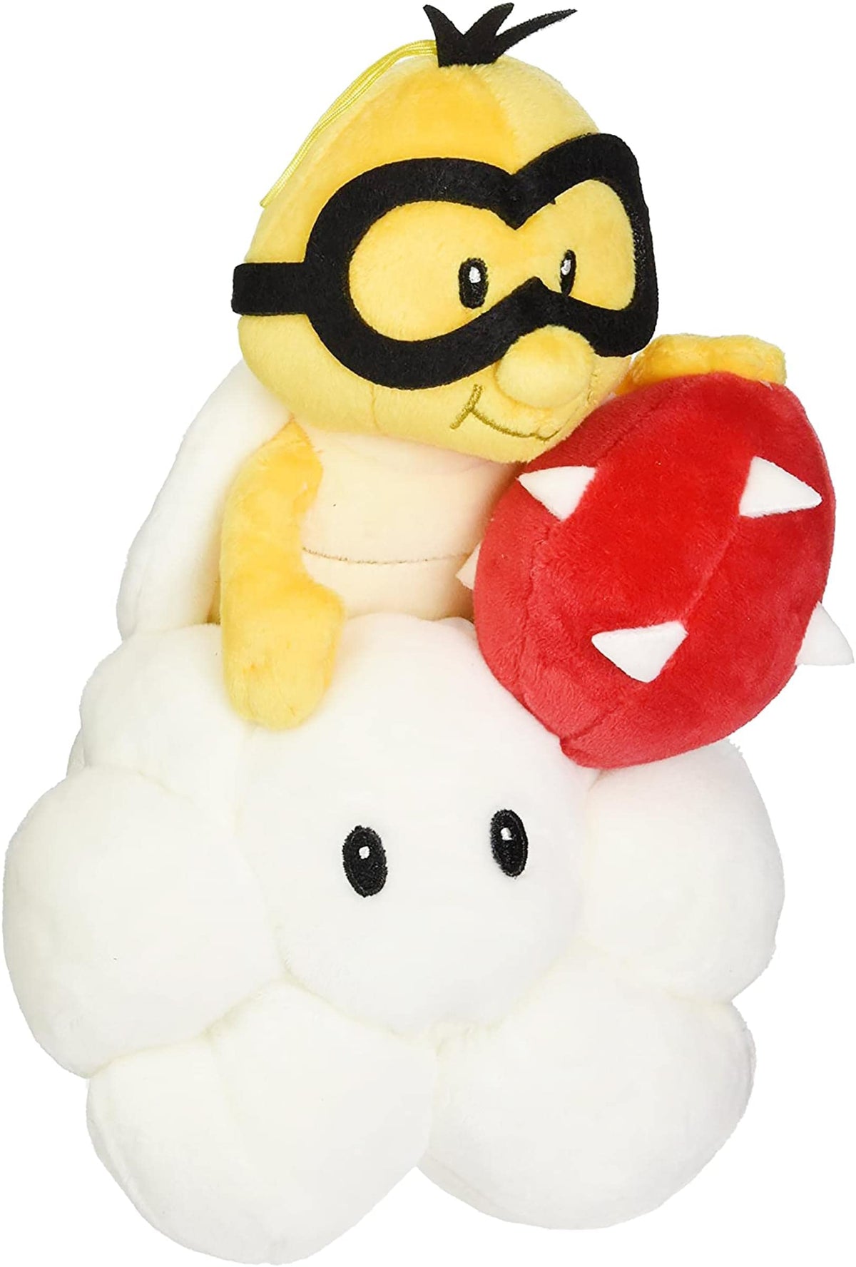 Little Buddy Lakitu plush for display and cuddling, a colorful Mario collectible.