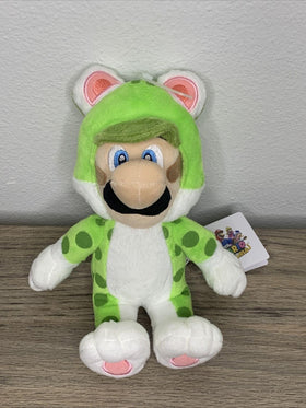 Little Buddy Luigi Cat Plush side view, vibrant colors for display.