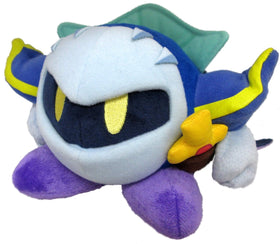 Little Buddy Meta Knight plush in-hand size, a collectible for Kirby fans and display.