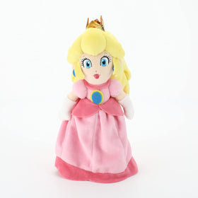 Little Buddy Peach plush collectible display, ideal for shelves.