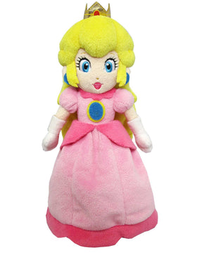 Little Buddy Peach plush front view, soft cuddly toy for playtime.