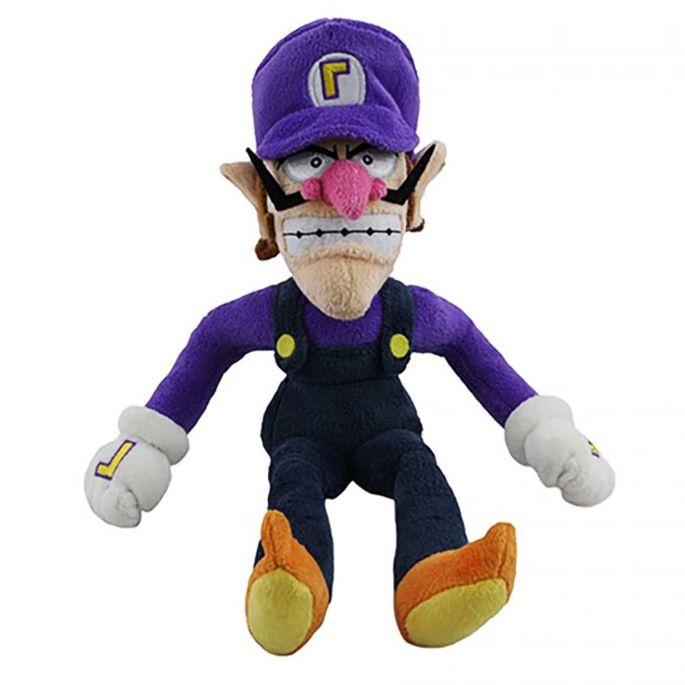 Little Buddy Waluigi plush 12.5-inch full view, ideal cuddle companion.