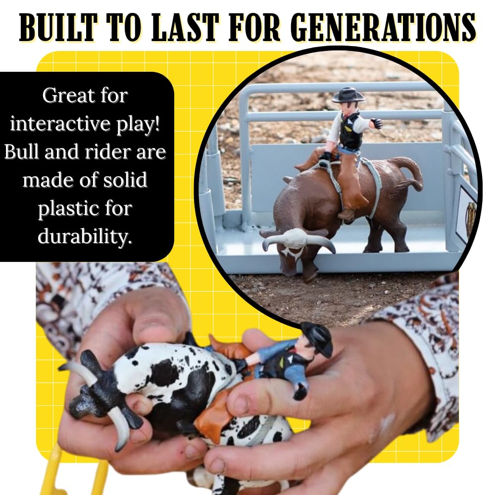 Little Buster Bucking Bulls detachable riders enable flexible display arrangements.