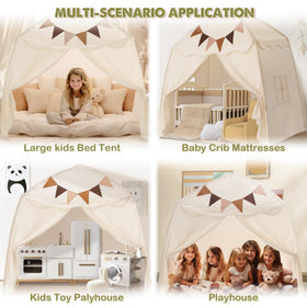 Little Dove cream tent with flags boosts imaginative play with bright bunting