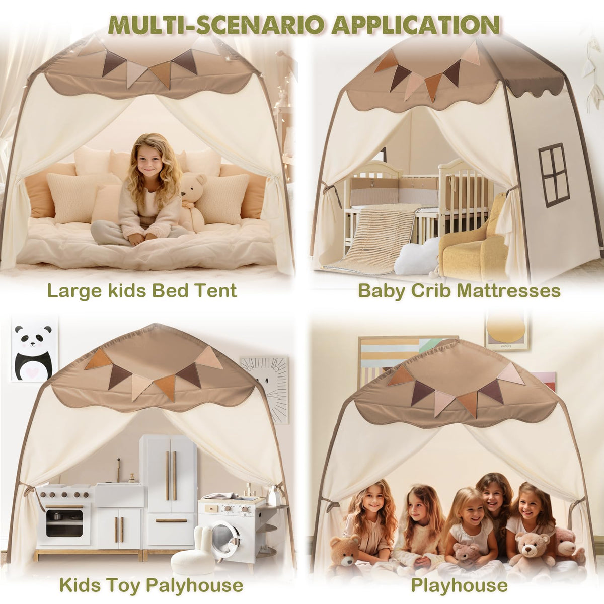 Little Dove dome tent with double windows for airflow during play