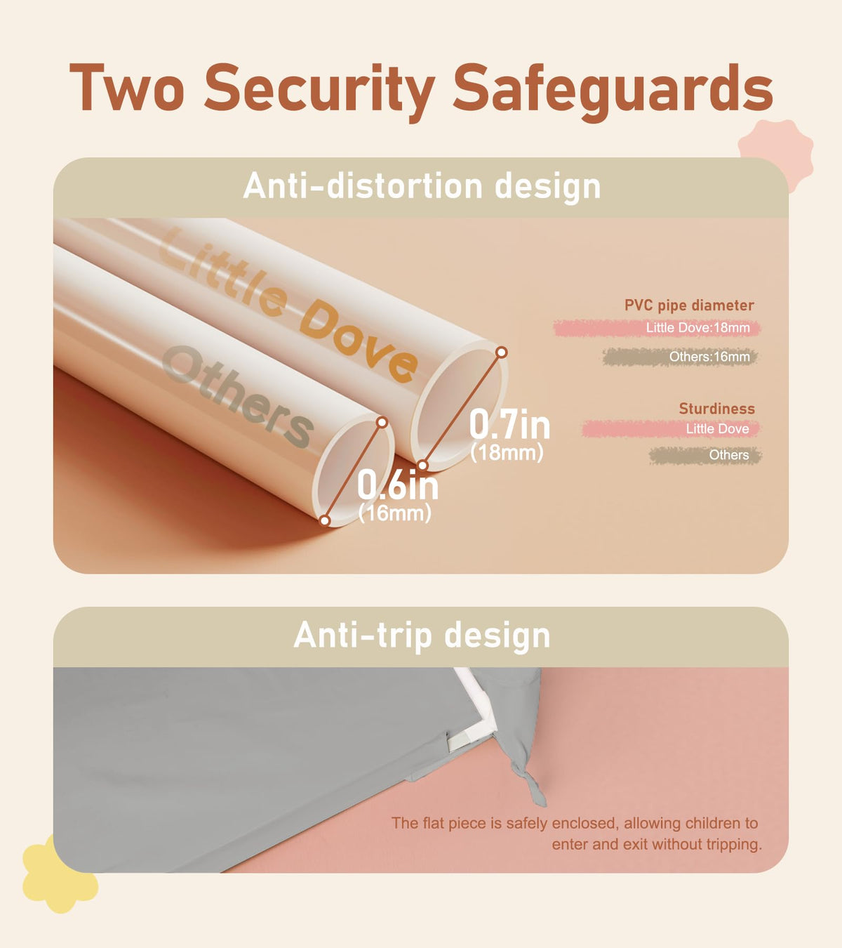 Little Dove easy-assembly tent comes with secure frame and safe setup.