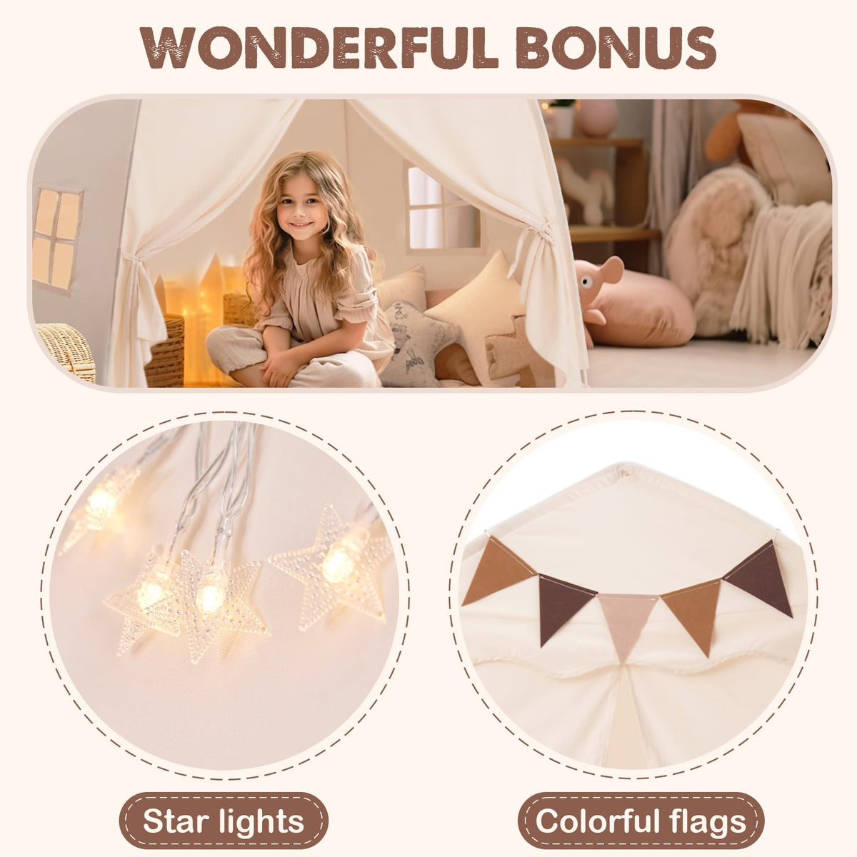 Little Dove extra-large tent with double windows for ventilation and comfort