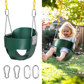 Little Dove high-back bucket seat provides snug support for toddlers during outdoor play.