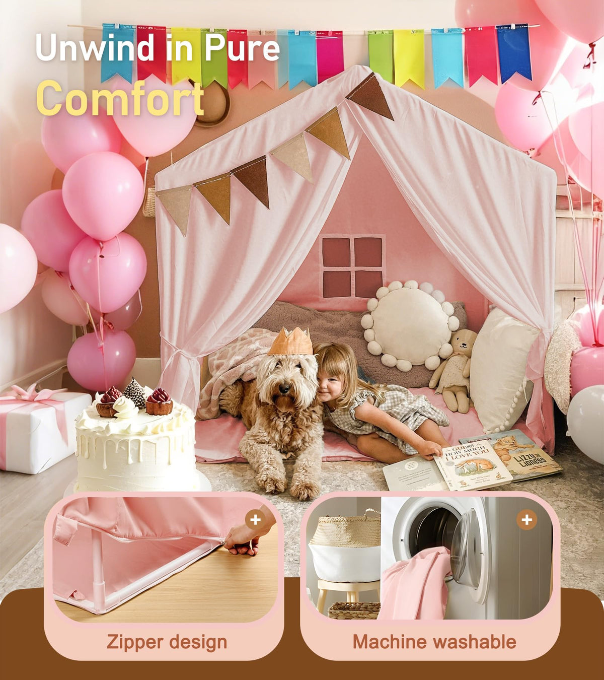 Little Dove indoor-outdoor tent suits bedrooms or patios.