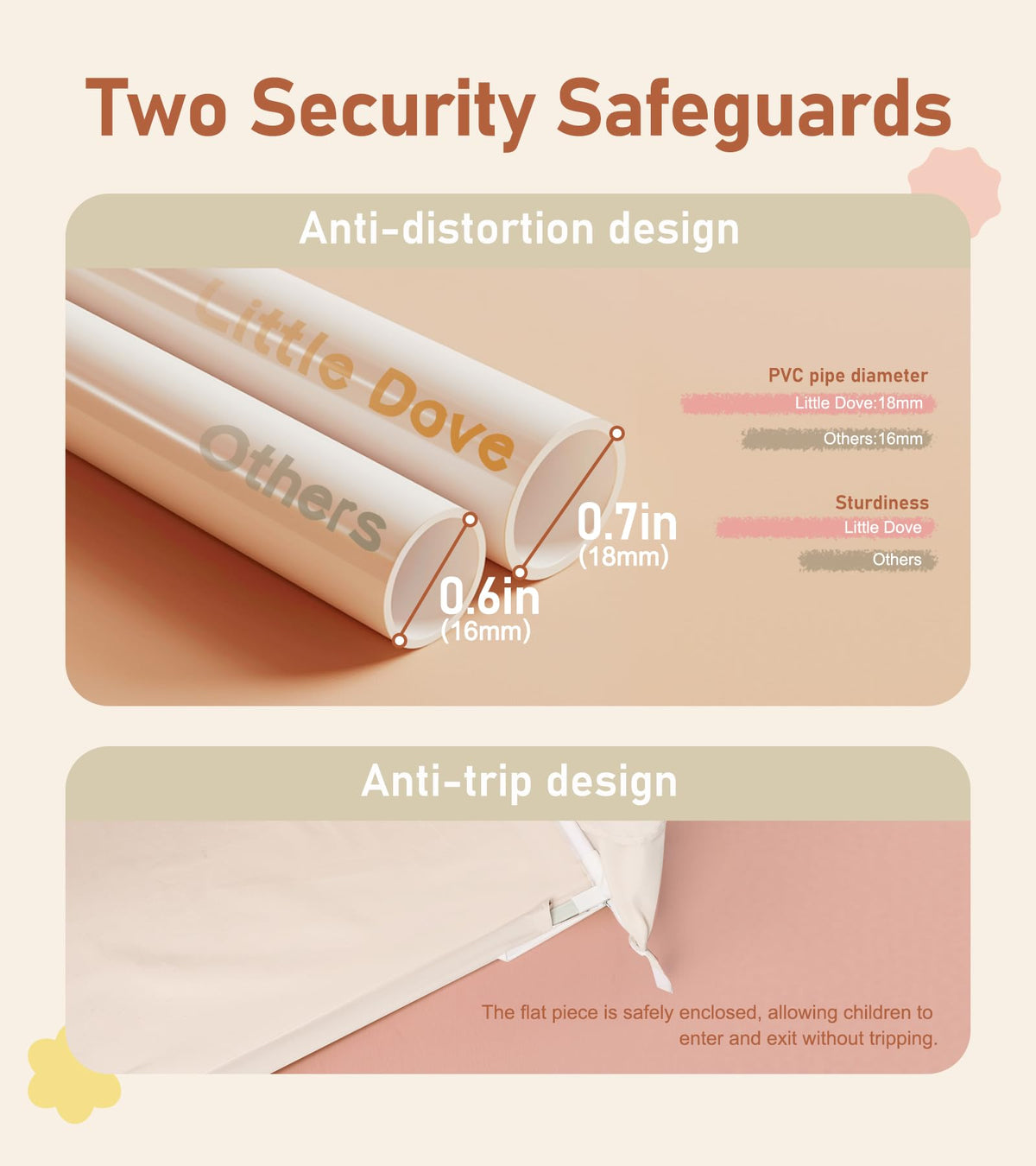Little Dove tent fabric is machine washable for easy cleanup