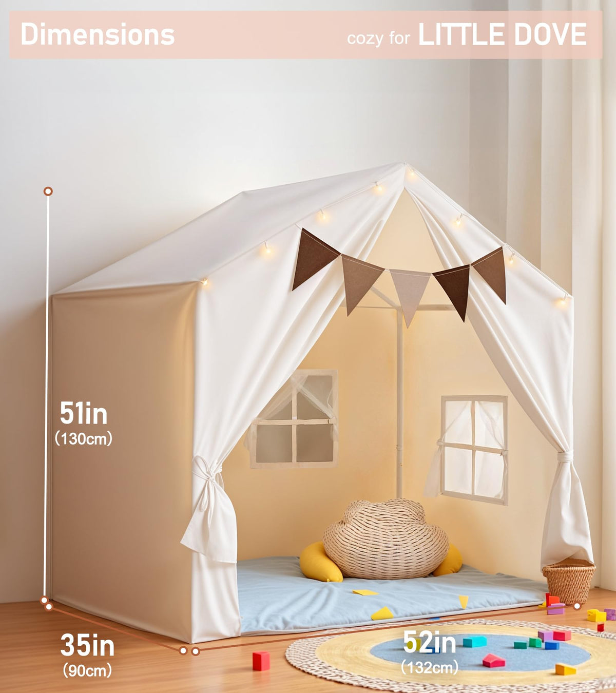 Little Dove Kids Tent used as a reading nook for quiet time