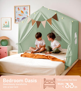 Little Dove Kids Tent with star lights, open entrance for easy access.