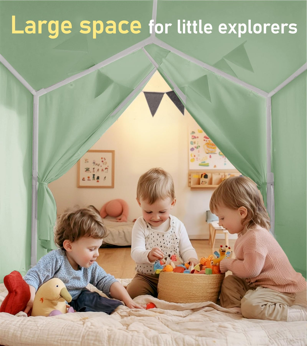 Little Dove tent with two windows, airy ventilation for comfort.